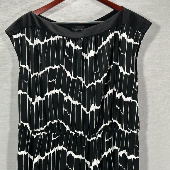 Max & Cleo Dress Womens XL Black White Knit Stretch Pullover Shift NO BELT - Picture 2 of 7